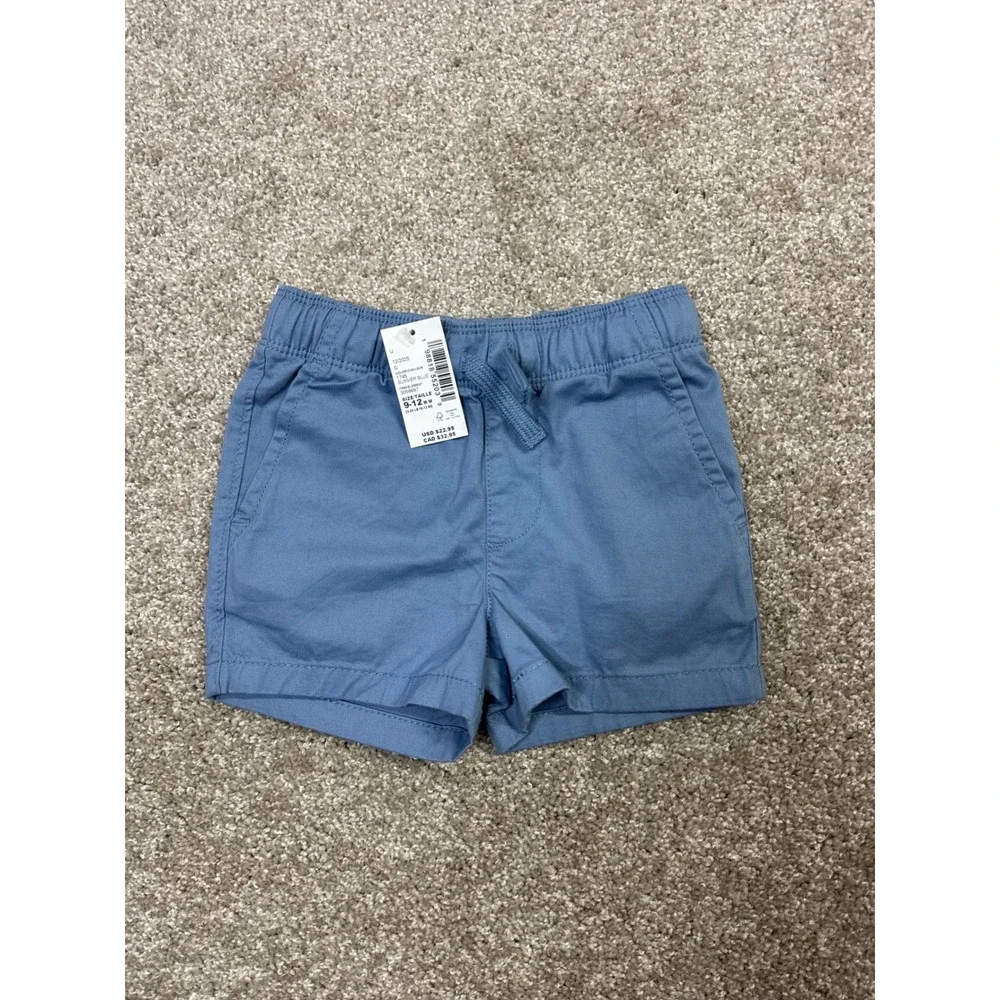 The Children's Place Baby Boys Blue Chino Shorts NWT 9-12M Summer Blue 3058697